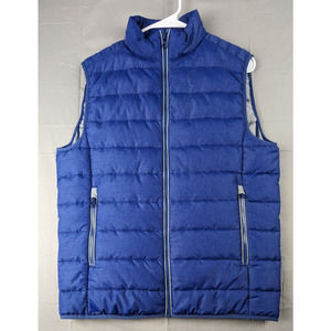 UNTUCKIT Womens Small Puffer Vest Blue Zip Pockets Coat Jacket Outdoors (h85)